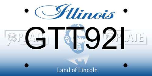 GTT92I Illinois License Plate