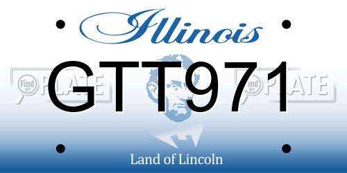 GTT971 Illinois License Plate