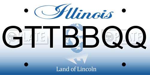 GTTBBQQ Illinois License Plate