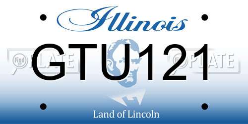 GTU121 Illinois License Plate