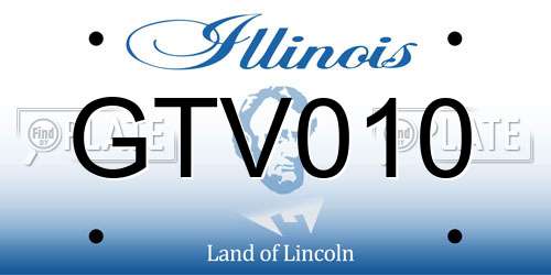 GTV010 Illinois License Plate