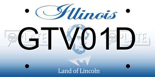 GTV01D Illinois License Plate