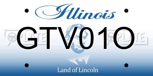 GTV01O Illinois License Plate