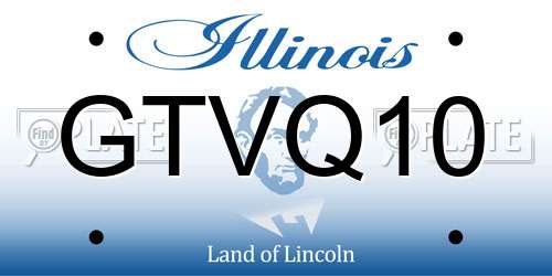 GTVQ10 Illinois License Plate