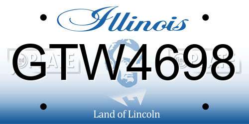 GTW4698 Illinois License Plate