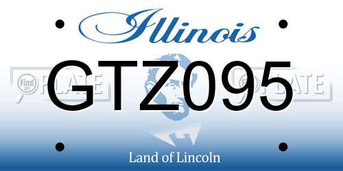 GTZ095 Illinois License Plate