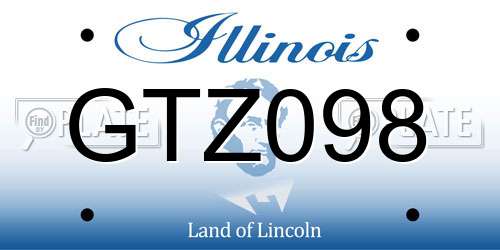 GTZ098 Illinois License Plate