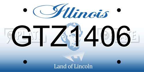 GTZ1406 Illinois License Plate