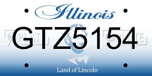 GTZ5154 Illinois License Plate