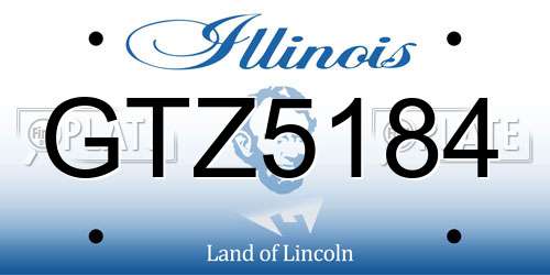 GTZ5184 Illinois License Plate