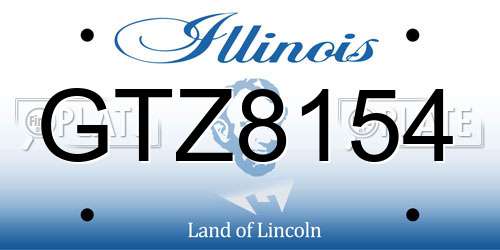 GTZ8154 Illinois License Plate
