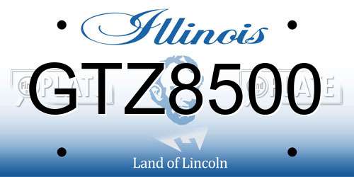 GTZ8500 Illinois License Plate