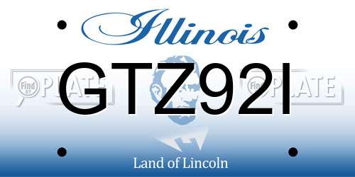 GTZ92I Illinois License Plate