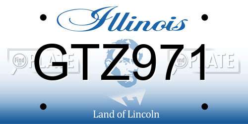 GTZ971 Illinois License Plate