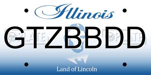 GTZBBDD Illinois License Plate