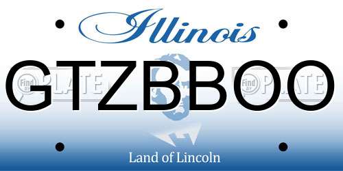 GTZBBOO Illinois License Plate