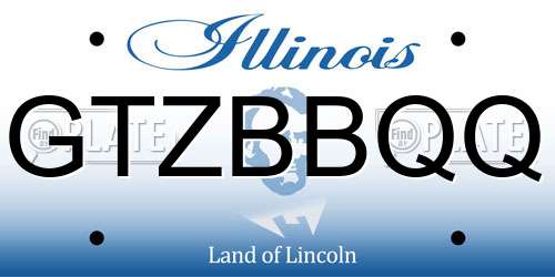 GTZBBQQ Illinois License Plate