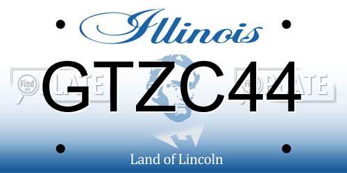 GTZC44 Illinois License Plate
