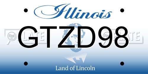 GTZD98 Illinois License Plate