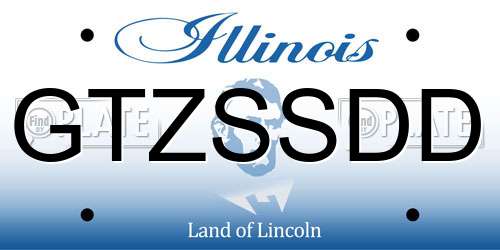 GTZSSDD Illinois License Plate