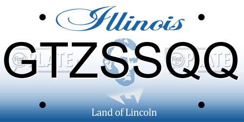 GTZSSQQ Illinois License Plate