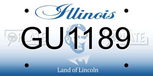 GU1189 Illinois License Plate