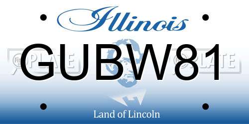 GUBW81 Illinois License Plate