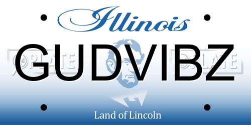 GUDVIBZ Illinois License Plate