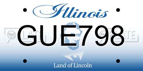GUE798 Illinois License Plate