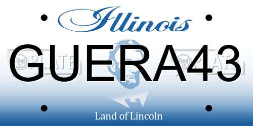 GUERA43 Illinois License Plate
