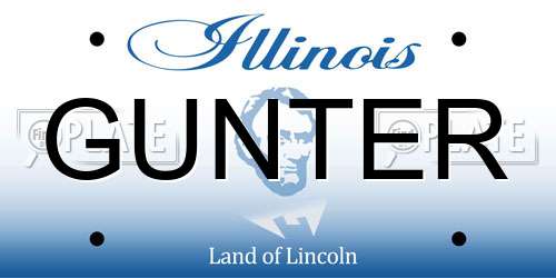 GUNTER Illinois License Plate
