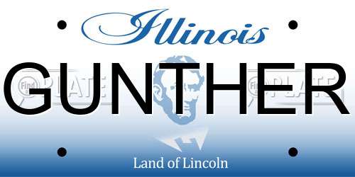 GUNTHER Illinois License Plate