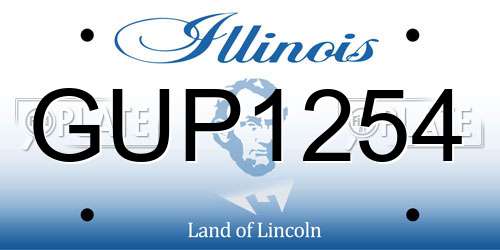 GUP1254 Illinois License Plate