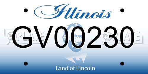 GV00230 Illinois License Plate