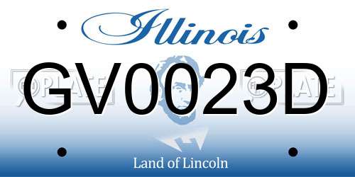 GV0023D Illinois License Plate