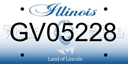 GV05228 Illinois License Plate