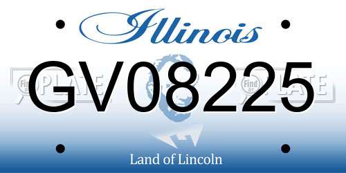 GV08225 Illinois License Plate