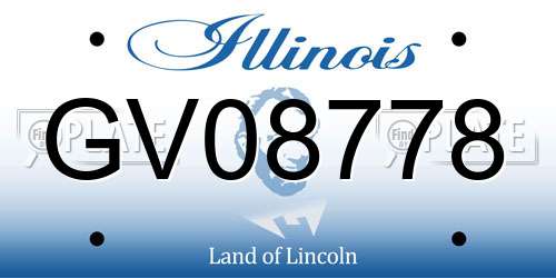 GV08778 Illinois License Plate