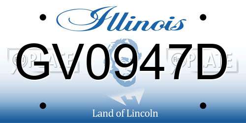 GV0947D Illinois License Plate