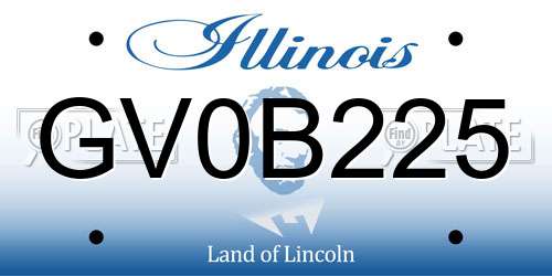 GV0B225 Illinois License Plate