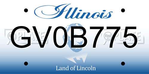 GV0B775 Illinois License Plate