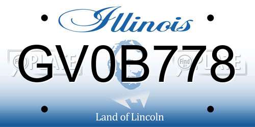 GV0B778 Illinois License Plate