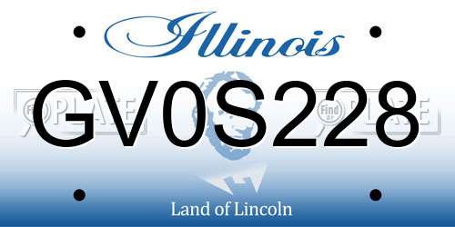 GV0S228 Illinois License Plate