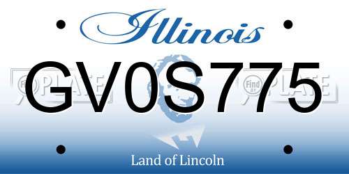 GV0S775 Illinois License Plate