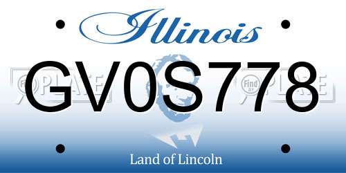 GV0S778 Illinois License Plate