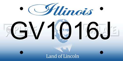 GV1016J Illinois License Plate