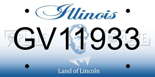 GV11933 Illinois License Plate