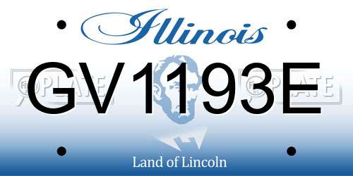 GV1193E Illinois License Plate