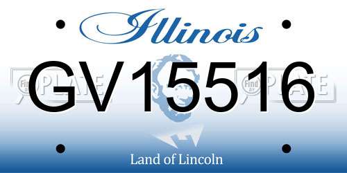 GV15516 Illinois License Plate