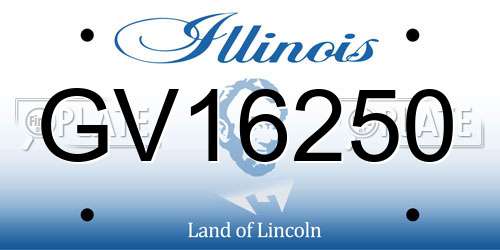 GV16250 Illinois License Plate